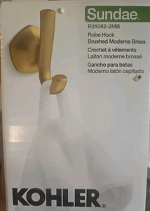 KOHLER Sundae J-Hook Robe in Vibrant Brushed Moderne Brass R31062-2MB - Picture 1 of 1