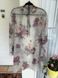 Beachwear Cover Up Tie Waist Sheer Sz 22 Woman Classic Resort New GORGEOUS - Picture 1 of 7