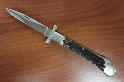 Vintage Puma Medici Swing Guard Folding Knife Solingen German Stag Stainless - Image 1 of 4