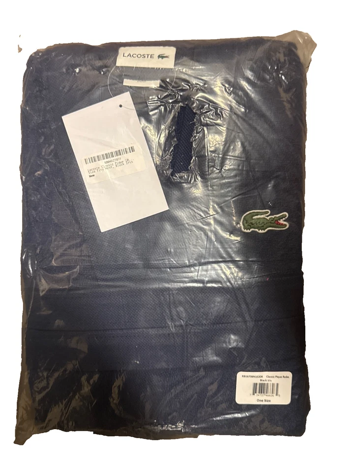 Lacoste Classic Unisex House Robe One Size Black Iris