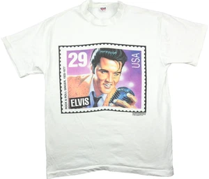 Elvis Presley T Shirt White Postal Stamp Single Stitch Vintage 1992 Size XL - Picture 1 of 7