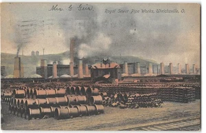 Royal Sewer Pipe Works, Uhrichsville, Ohio 1908 WC Bair Rare Antique Postcard - Picture 1 of 2
