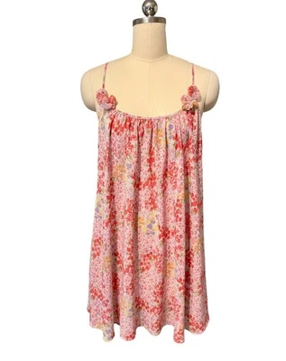 VTG Oscar De La Renta Pink Label Floral Slip Y2K 90s Chemise Nightgown Nightie L - Image 1 of 4