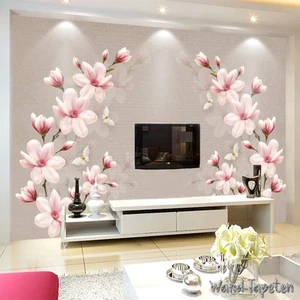 Vlies Fototapete Wandtapete Wandbilder 3D Relief Magnolien Schmetterling 3751 - Bild 1 von 5
