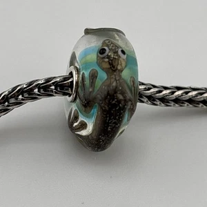 Trollbeads Rare Jumbo Lizard Gecko Green & Blue Base Bead #636 - Bild 1 von 8