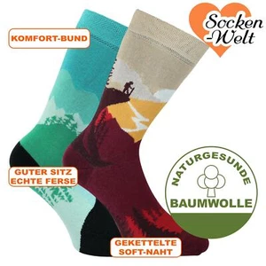 Bunte Motivsocken Bergglück Wanderer und Bergsteiger - Bild 1 von 1