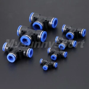 1/5 pcs 3 Way T-junction Pneumatic Fittings Connector for 4mm-16mm Tube Hose - Picture 1 of 13