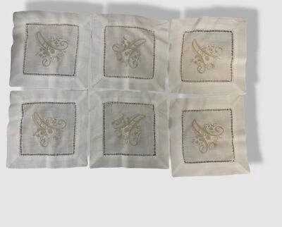 Boutross Fine Linens White Hemstitched Cocktail Napkins Set of 6pcs - Image 1 of 2