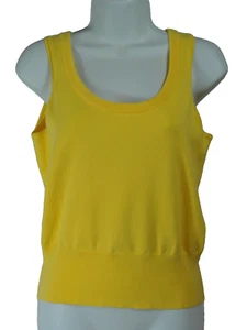 Women’s SARA JANE Bright Yellow 79% Cotton Top Sleeveless Size Medium - Picture 1 of 8