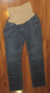 Indigo Blue Premium Denim Maternity Bootcut Jeans Size Medium Soft Stretch Belly - Picture 1 of 6