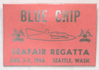 Rare 1966 SEATTLE SEAFAIR "BLUE CHIP" Crew PASS épinglage hydravion course bateau