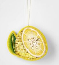 New Wondershop Lemon Citrus  Fruit Ornament Felt Sequin Target 2022