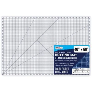 40" x 60" WHITE/BLUE Self Healing 6-Ply Double Sided Durable Cutting Mat - Picture 1 of 5