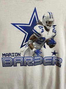 Marion Barber Dallas Cowboys T Shirts Mens Size Large 2007 White Note Some Wear - Picture 1 of 7