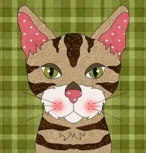 Kit de apliques de corte láser prefundidos de bloque de tela felina para gato BENGAL - Imagen 1 de 8