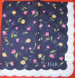 ELLE PLANETE *Floret DarkBlue Handkerchief 45cm /KASIWAG - Picture 1 of 5