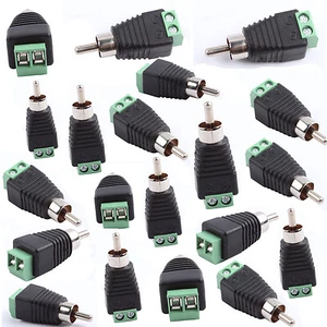 20 piezas CCTV Phono RCA Macho Enchufe a Tornillo Terminal Conector Video AV Balun - Imagen 1 de 4