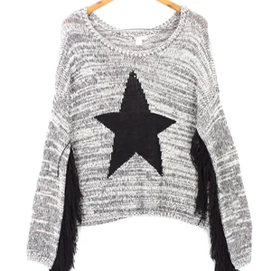 Volcom Sweater Womens Gray Long Sleeve Oversize Boho Festival Fringe Medium M - Picture 1 of 8