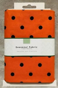 NEW David Textiles ORANGE w/BLACK DOTS Seasonal Fabric 1 Yard Precut 100% Cotton - Picture 1 of 4