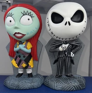 NIGHTMARE BEFORE CHRISTMAS JACK & SALLY PVC MOLDED BUST BANK COIN BANK - Picture 1 of 6