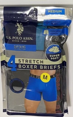 U.S. Polo Assn. 4 calzoncillos boxer elásticos para hombre medianos 32-34 verde/gris/negro Foto 1 de 4