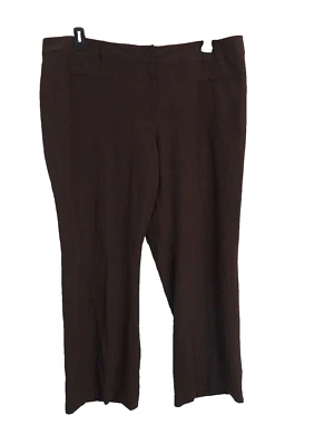 Pantalones elásticos apóstrofe marrón para mujer. Plus. 24W. 62% poliéster/34% rayón/4%  Foto 1 de 4