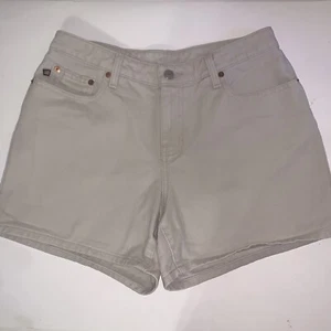 Vintage Polo Ralph Lauren Saturday Shorts Women Size 8 Tan Jeans 5" Inseam 90s - Picture 1 of 7