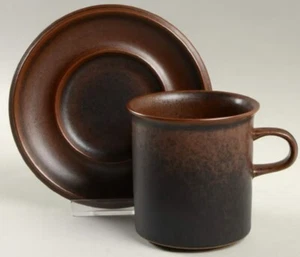 Vintage Retro Flat Cup & Saucer Set Ruska by ARABIA OF FINLAND - Picture 1 of 1