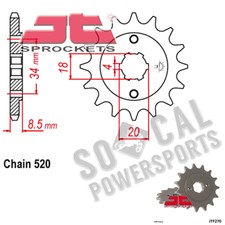 JT Sprocket Countershaft 520 Pitch 15 Tooth Honda CMX250 Rebel 250 (1996-2009)