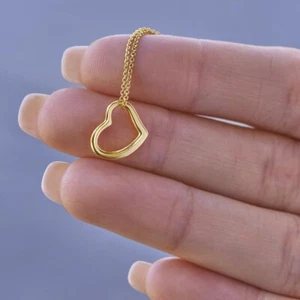 S925 Sterling Silver Heart Necklace 18k gold filled 14k white gold filled - Picture 1 of 15