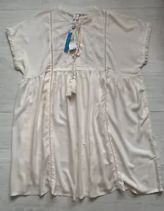 BLEU ROD BEATTIE Embroidered Mini Coverup Dress Coconut Water Nwt M $95 - Picture 1 of 10