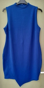 LADIES STRETCH BODYCON DRESS ASSYMETRICAL HEM SIZE 16 NEW (ref 431) SALE - Picture 1 of 2