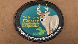 Vintage 1997 Michigan DNR Deer Mgmt. Cooperator Hunter gestickter Aufnäher Abzeichen - Bild 1 von 3