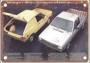 Vintage Gol Furgon and Saveiro Auto Ad Reproduction Retro Look Metal Sign A1449 - Picture 1 of 2