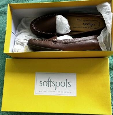 Softspots Promenade Brown Leather Comfort Moccasins Size 8N Shoes NIB-See Pics! - Image 1 of 4