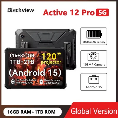 Blackview Active 12 Pro Rugged Projector Tablet 30000mAh 11 Inch Dimensity 7300 - Image 1 of 4