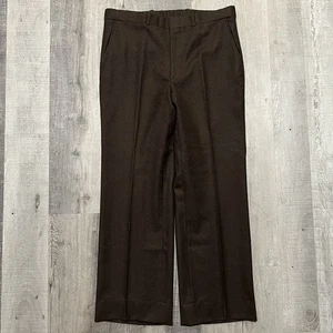 VTG Finissimo Super 70s Pure Wool Baggy Brown Trouser 1980s Mens Dress Pants 34 - Picture 1 of 4