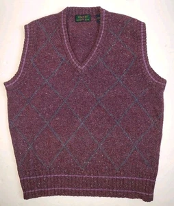 Colours by Alexander Julian Knit Vest Shetland Wool Vintage 90s Purple Pink L M - Picture 1 of 24