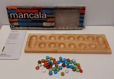 Strategy Game Mancala Complete Boxed Wood And Glass  - Image 1 of 4
