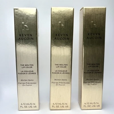 Kevyn Aucoin Set of 3x Molten Lip Color Gloss Molten Gems & Blue Amethyst NIB - Image 1 of 4