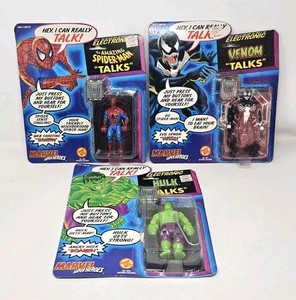 Figura electrónica ToyBiz Marvel Super Heroes 1991 parlante Hulk Spiderman y Venom - Imagen 1 de 16