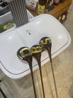 Juego de 3 maderas de caqui etiquetadas B, D & S Wilson muy raras Foto 1 de 4