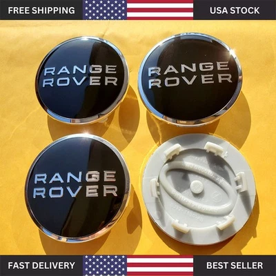 4pcs BLACK CHROME Wheel Center Caps 63mm Emblem Hubcaps Cover fit for Land Rover Foto 1 de 4