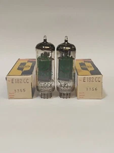E182CC Amperex Valvo Hamburg Factory Matched Pair D Getter Pinched Waist - Picture 1 of 2