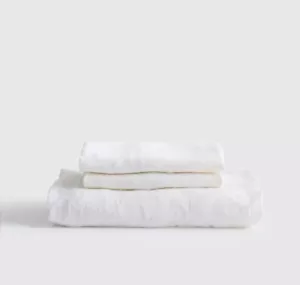 Quince 100% Linen White Fitted Sheet & 2 Shams Set! King (1137) - Picture 1 of 8