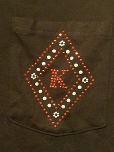 Kappa Black Rhinestone t-shirt: Size Large - Picture 1 of 3