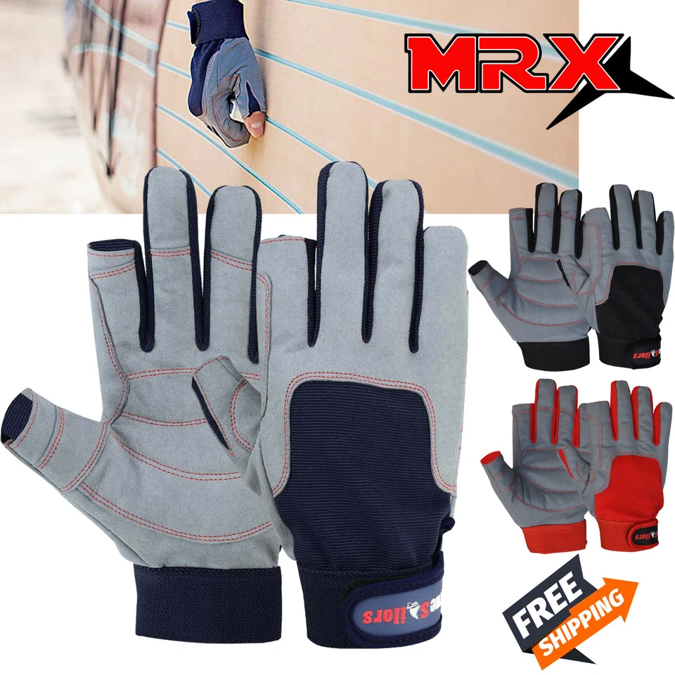 Guantes de vela corte dedo agarre kayak surf pesca hombres mujeres guante de cubierta Foto 1 de 4