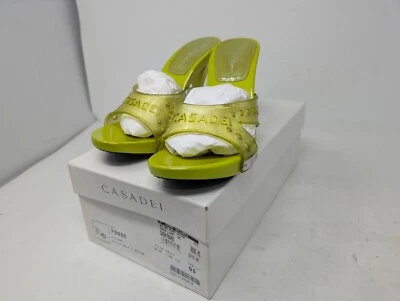 Casadei 7000C Verde Lima Anilux Mela Tacones Deslizables Talla 5 Hecho en Italia (229) Foto 1 de 4