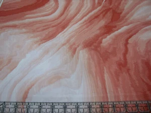 3 Yards Cotton Fabric - Benartex Glacier Large Marble Stone Pink Coral - Picture 1 of 1