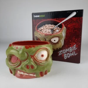 Cuenco de cereal Think Geek Zombie cerámica verde y rojo Halloween 32 fl oz 2014 - Imagen 1 de 19